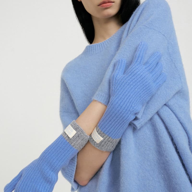 AVVINA PELLE Cashmere Blend Ribbed Knit Gloves (8colors)