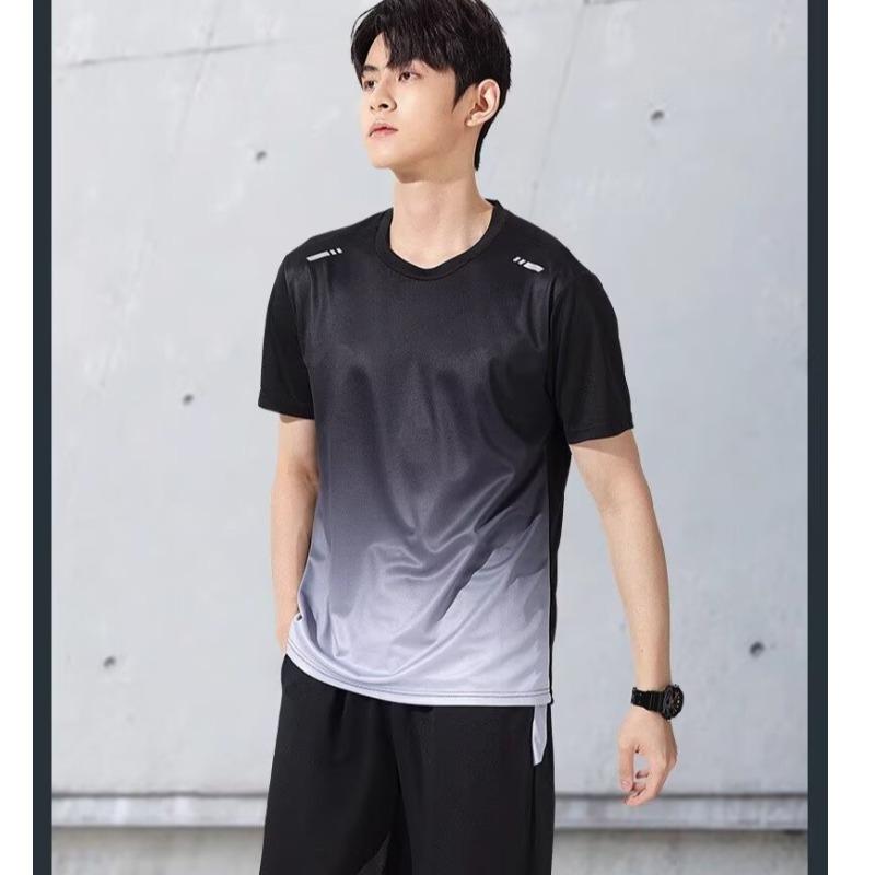 Herren Schnelltrocknendes Mesh Sport-T-Shirt - Eisseide Kurzarm für Laufen, Fitness, Badminton, Basketball, Sommerbekleidung