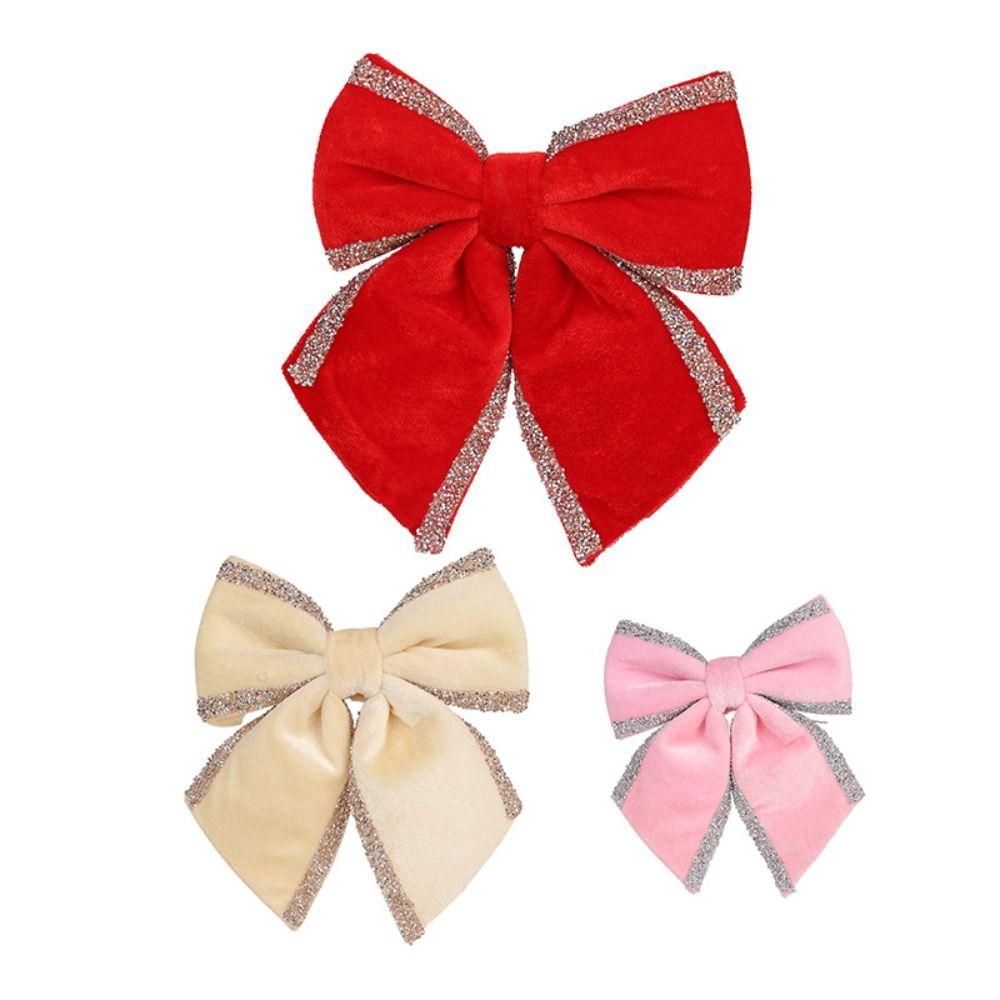 DIY Craft Christmas Tree Bowknot Cartoon Glitter Christmas Bow Party Wedding Decoration
