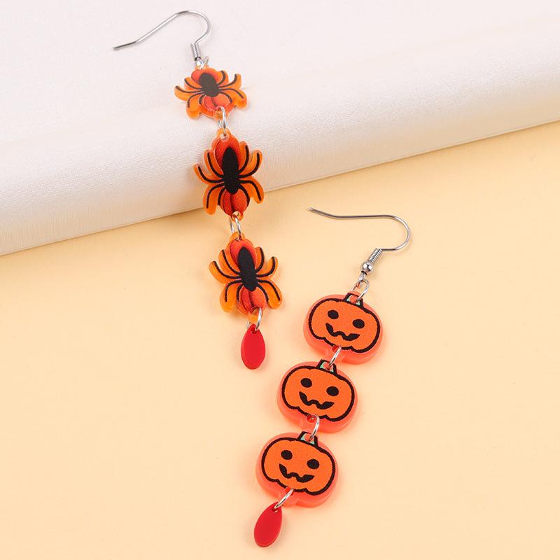 JMXD-JMXD- Halloween Ghost Acrylic Earrings for Women, Y2K Color-Blocking Dangle Earrings, Hypoallergenic Statement Drop Ear Studs
