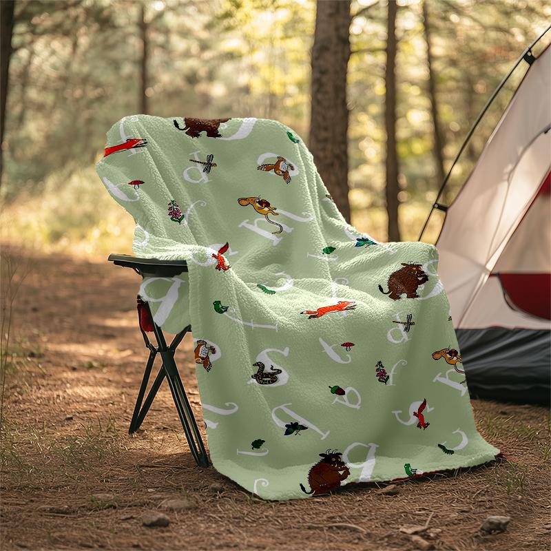 Coperta stampata a tema Il Gruffalò - Perfetta per divano, letto, viaggi e uso all'aperto | Lavabile in lavatrice, accogliente e resistente.