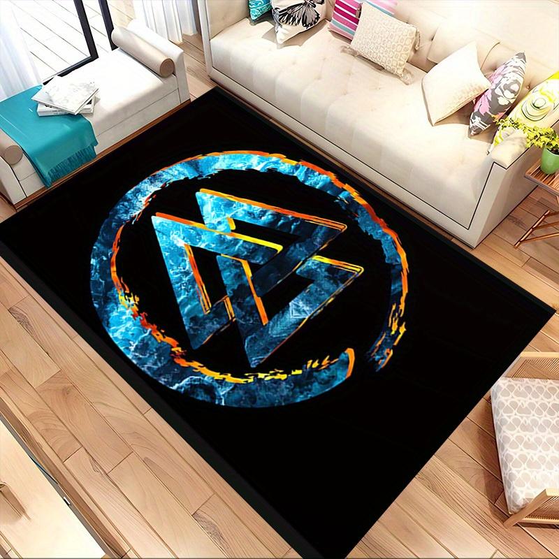 1pc Ice Fire Themed Rug for Home Decor, Non-slip Office Carpet, Chair mat, Outdoor Mat, Christmas and Halloween gifts-0731098