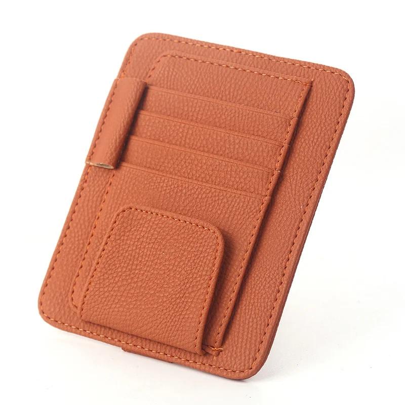 Car Sun Visor Organizer Multi-Pocket Business Card Storage Management Sunglasses Holder Visor Accessories Auto Interior