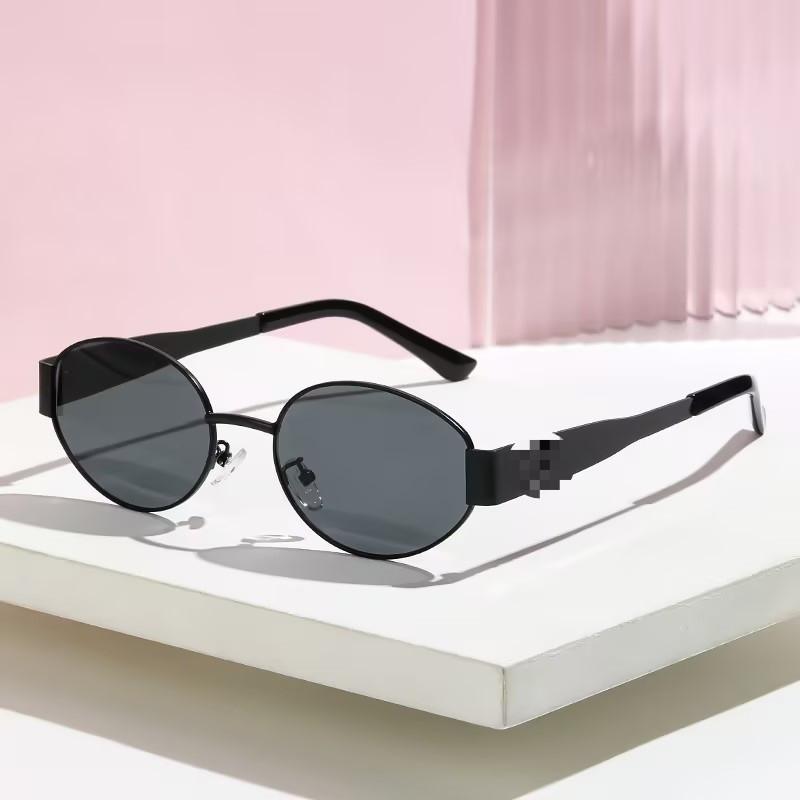 Retro Metal Round Sunglasses With Gold Frame Uv380 For Outdoor Travel And Fashion Accessory