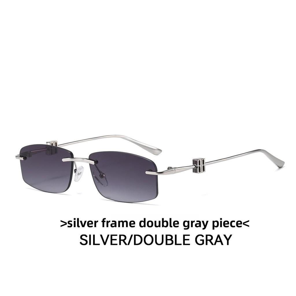 Fashion Unisex Square Frameless Sunglasses With Uv400 Protection For Outdoor Travel