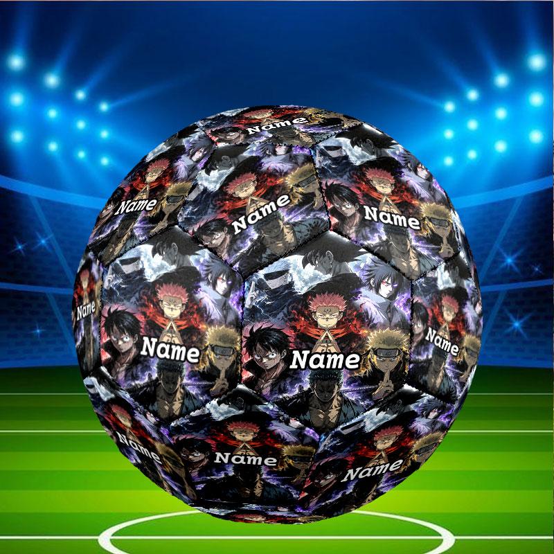 Custom Name Personalized Demon Slayer Print Size 5 Soccer Ball Training & Match Football, for Team, Kicking, Gift for Football Enthusiasts