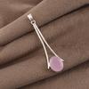 Rose Chalcedony Gemstone 925 Sterling Silver Partywear Jewelry Handmade Long Pendant 1.79" PP-69-14