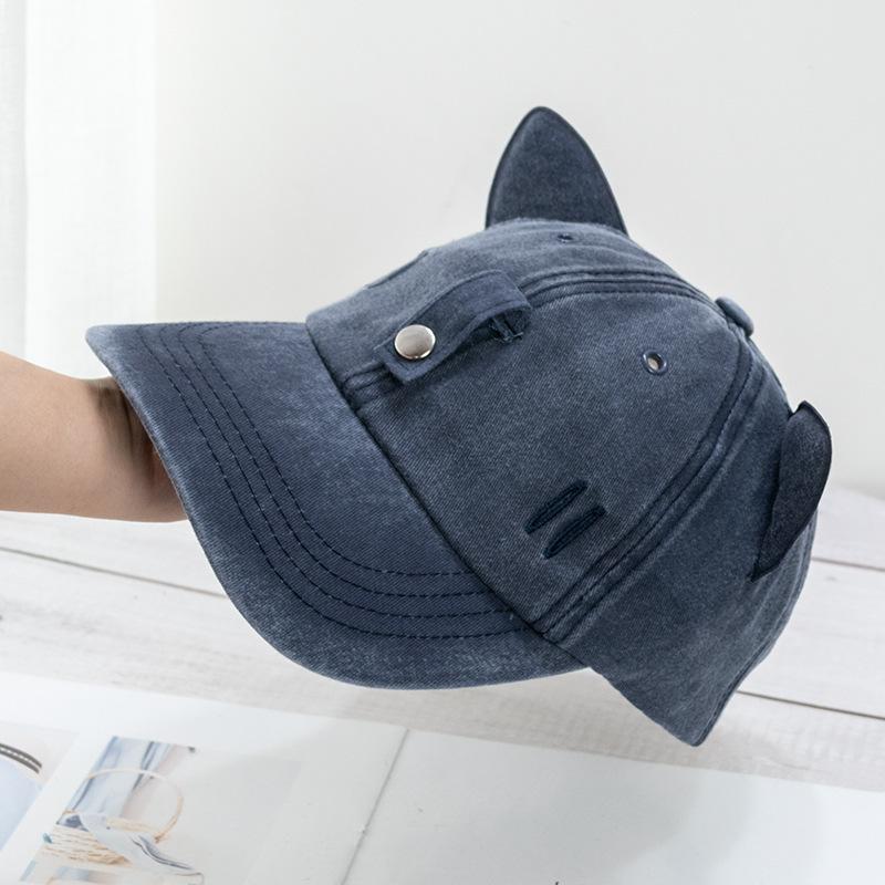 New Cat Ears Sunglasses Baseball Cap Y2K Cotton Washed Pilot Snapback Caps Gorras Women And Men Outdoor Sunshade Sun Hats Unisex