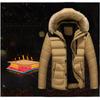 Winter New Men Warm Cotton Jacket Coats Windbreak Thick Warm Fur Collar Hooded Parka Down Jackets Outerwear Thick Male Warm Overcoat Wool Liner Coat