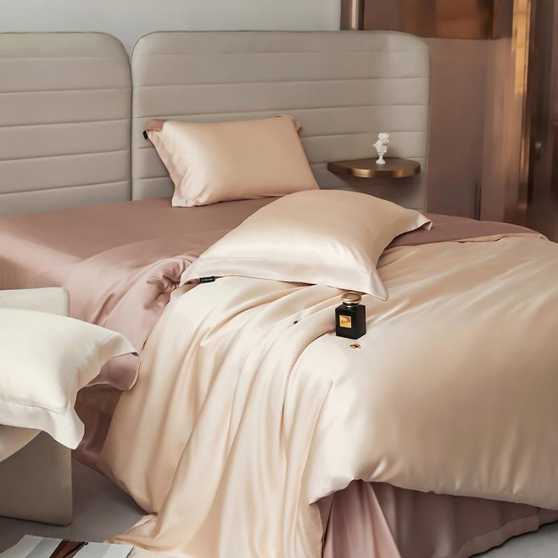 Queen Size Soft Silky Skin Friendl Sleeping Naked Lyocell Bedding Set  Duvet Cover Set Bed Sheet Pillowcases