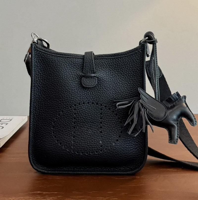 New Casual Bag Leather First Layer Cowhide Small Square Bag Tote Bag Portable Shoulder Messenger Women's Bag