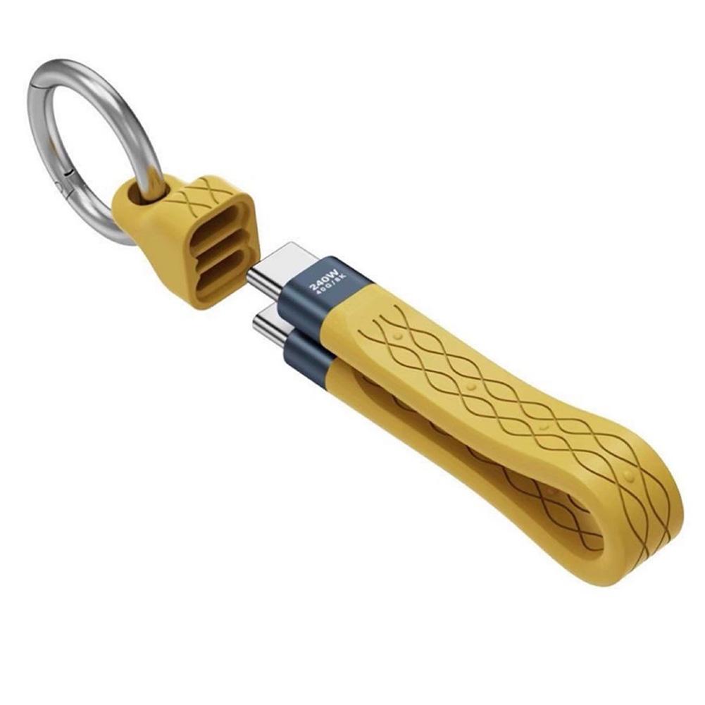PD240W super fast charging Data Transfer Keychain Cord dual type-c interface Mobile phone charging cable For Samsung Android