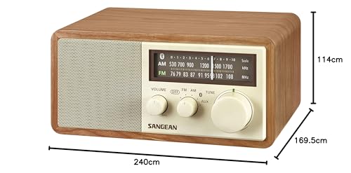 SANGEAN FM/AM Radio Compatible Bluetooth Speaker, Cherry, WR-302 [Bluetooth Compatible]