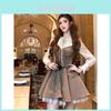 Mittelalterliches Prinzessinnenkleid für Damen Vintage Gothic-Kleid mit abstraktem Druck für die Herbst-Winter-Kollektion