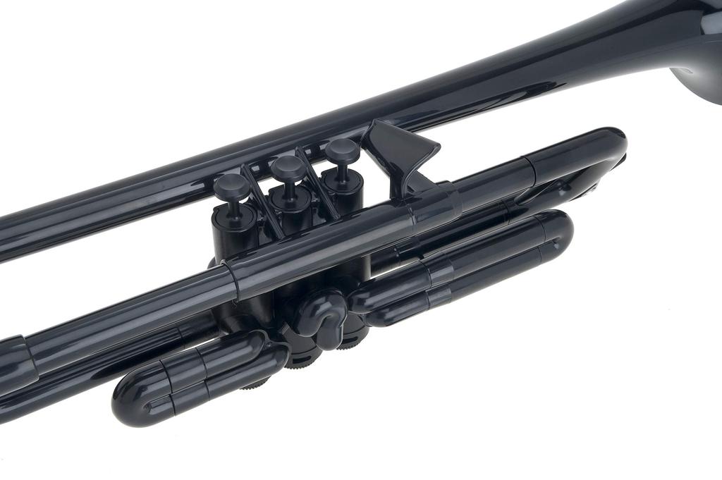 pInstruments pTrumpet Bb Plastic Wind Made of Lightweight and Durable ABS with Antibacterial Black and Carrying Bag Instrument, Bio-Coated Coating,