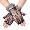 Decorative Half Finger Bridal Gloves Mesh Lace Flower Wedding Accessory Handwear Short Gloves for Formal Event Gathering