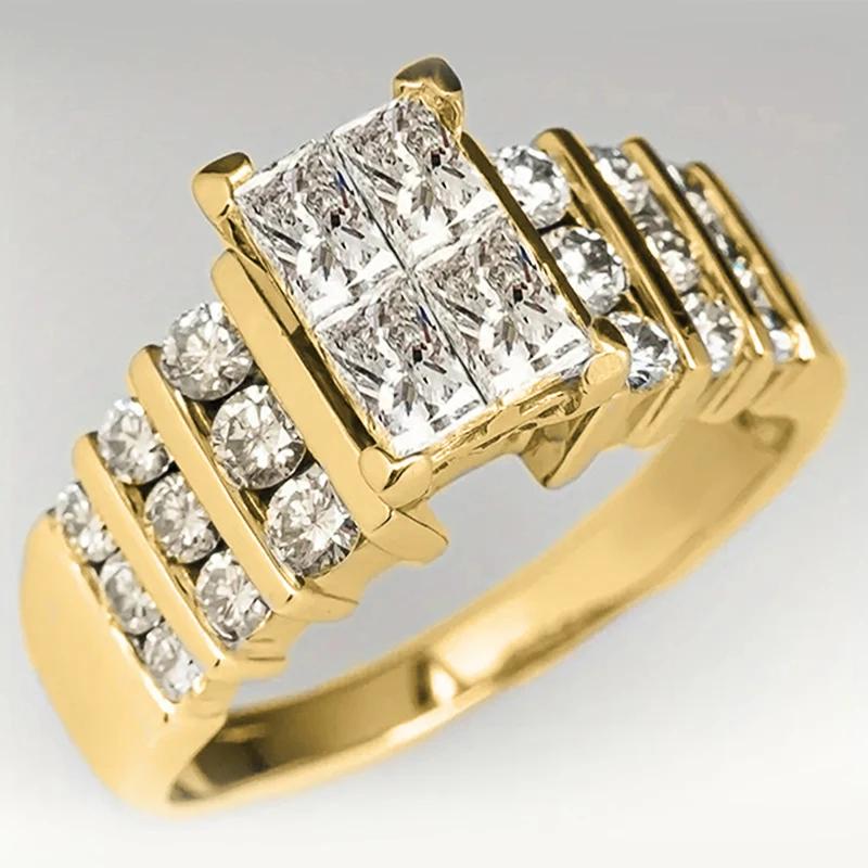 

Свадебные кольца серебристого/золотистого цвета для женщин, геометрические, с кубическим цирконием, роскошные, модные, для помолвки, дропшиппинг 8