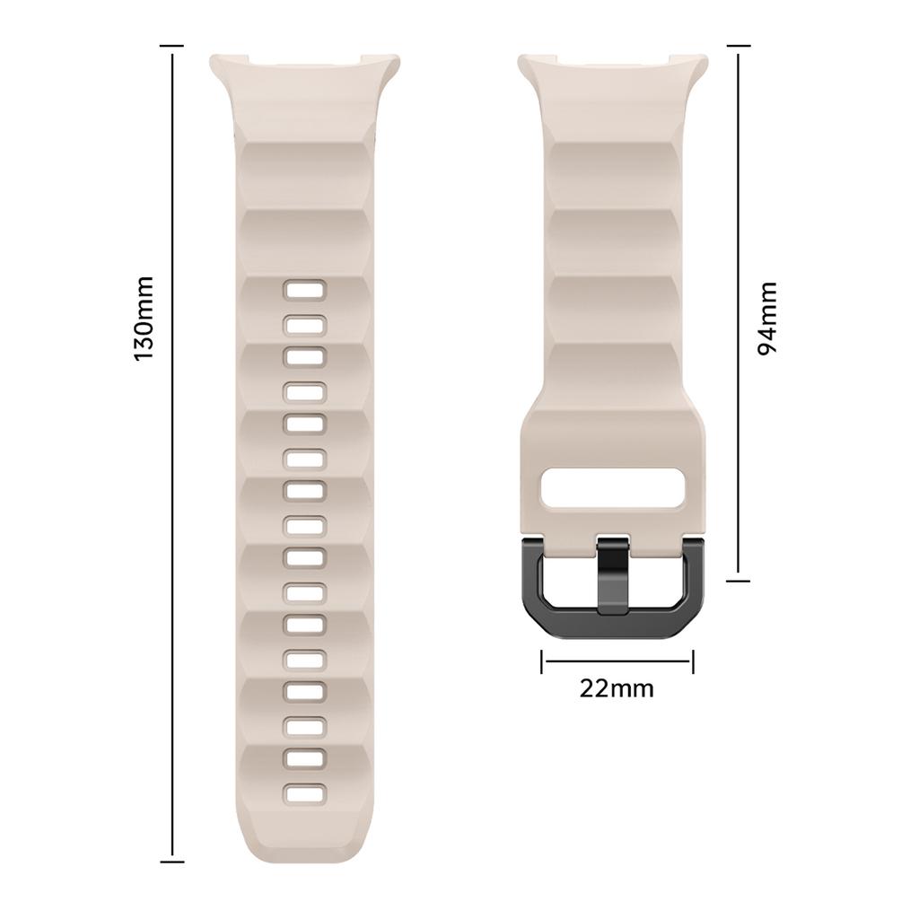 Watch Band for Samsung Galaxy Watch8 44mm/40mm/Watch8 Classic 46mm Wave Shape Silicone Strap