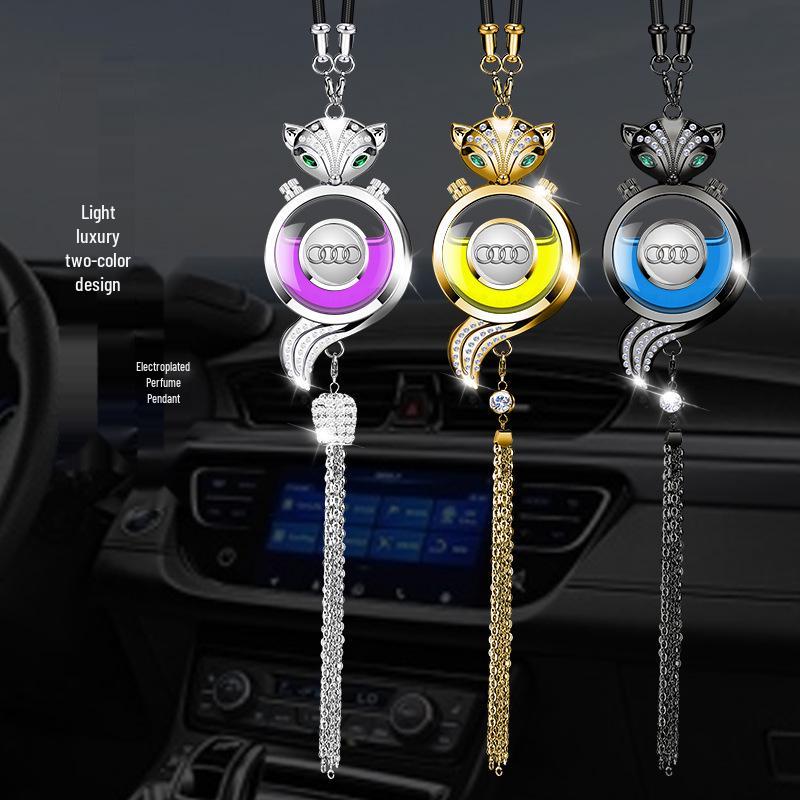Fox Crystal Car Air Freshener Pendant - Rearview Mirror Hanging Ornament