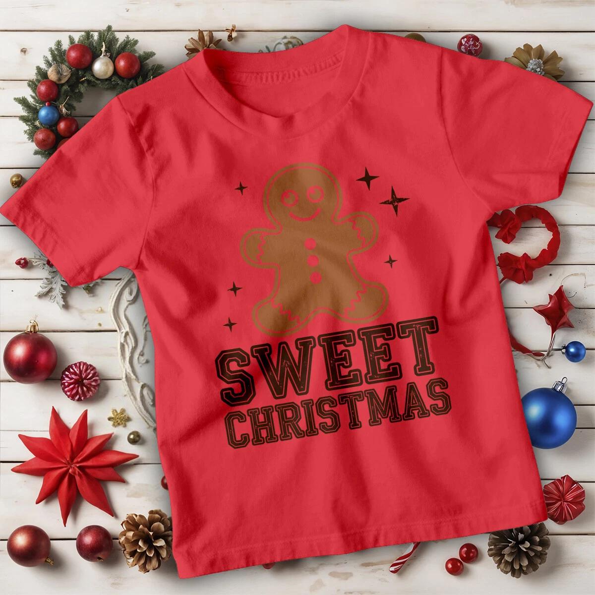 

Boys and Girls Christmas Gingerbread Man T-Shirt Tee for Kids #MC 110