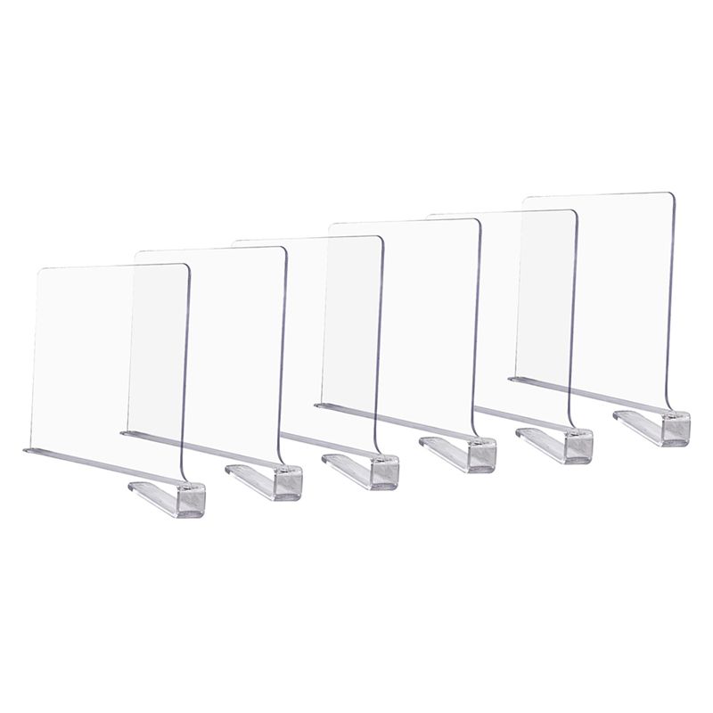 

M-Modern-Transparent Shelf Dividers For Closet Organization - Wardrobe Organizer, Cupboard And Bookcase Partition Baffles