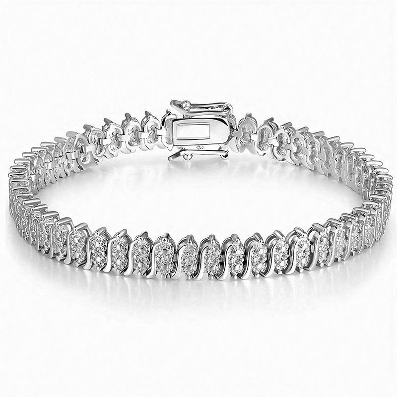 

Foreign trade fashion bracelet, gold inlaid zircon bracelet, light luxury and high-end sense, girls tennis bracelet. 6inch