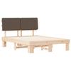 Bed Frame with Upholstered Headboard Taupe 140 x 200 cm