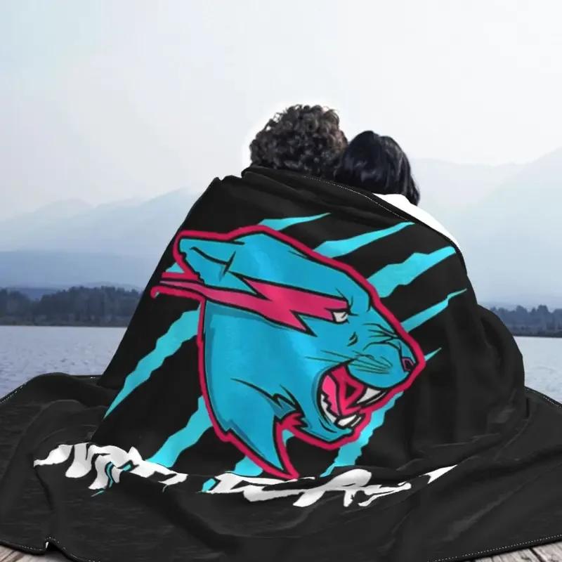 Logo Mr Beast Deka Fanny Tiger Fleece Jaro Podzim Prodyšné Lehké přehozené deky na pohovku Kancelář