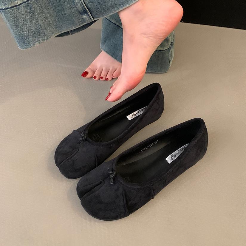 

Мода Bailamos Совершенно новые женские балетки с раздельным носком, слипоны, лоферы, мокасины на мягкой подошве, таби ниндзя, женская повседневная обувь, балетки Mujer 39 чёрный