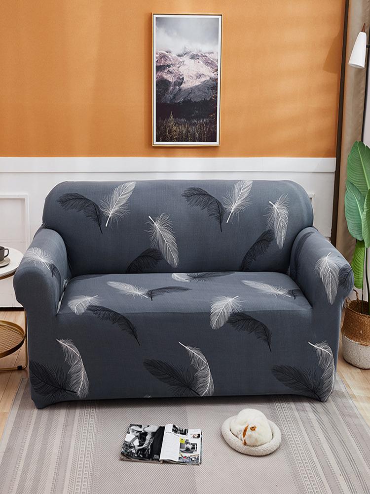 Geometric Plant Print Leisure Sofa Cover L Shape 1/2/3/4 Seat Small Sofa Sofa Cushion Kids Sofa Armchair Straight Sofa Cover