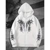 Gotický Kříž Sanskrtský Potisk Volná Mikina na Zip Pánská Ležérní Streetwear