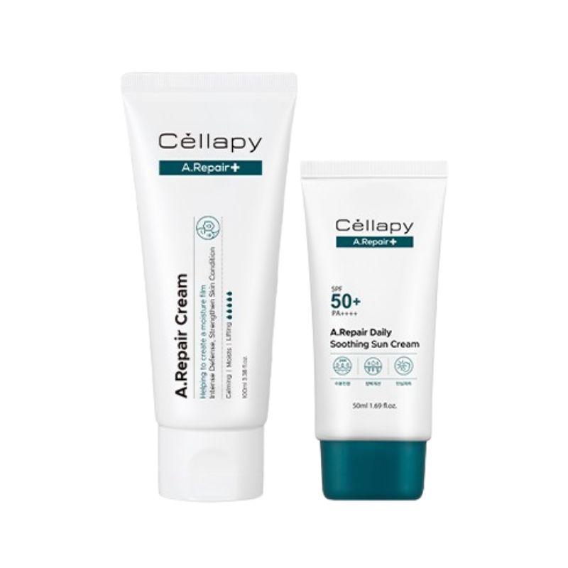 [Cellapy] A.Repair Skin Recovery Special Set – Intensive Repair Cream (100ml Jumbo Size) & Daily Soothing Sun Cream (50ml) SPF50+ PA++++ Cream 100ml + Sun Cream 50ml Set