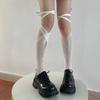 Lace calf socks Lolita Lolita socks women's medium tube lollipop bow jk fishnet socks peach heart