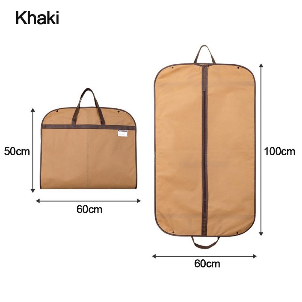Foldable Garment Bag Portable Solid Color Suit Storage Bag Non-woven Clothing Storage Dustproof Cover Hanging Closet for Travel