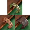 Vintage Leder Armband mit breitem Bündchen für Damen mit geometrischem Design und Herbst-Stil