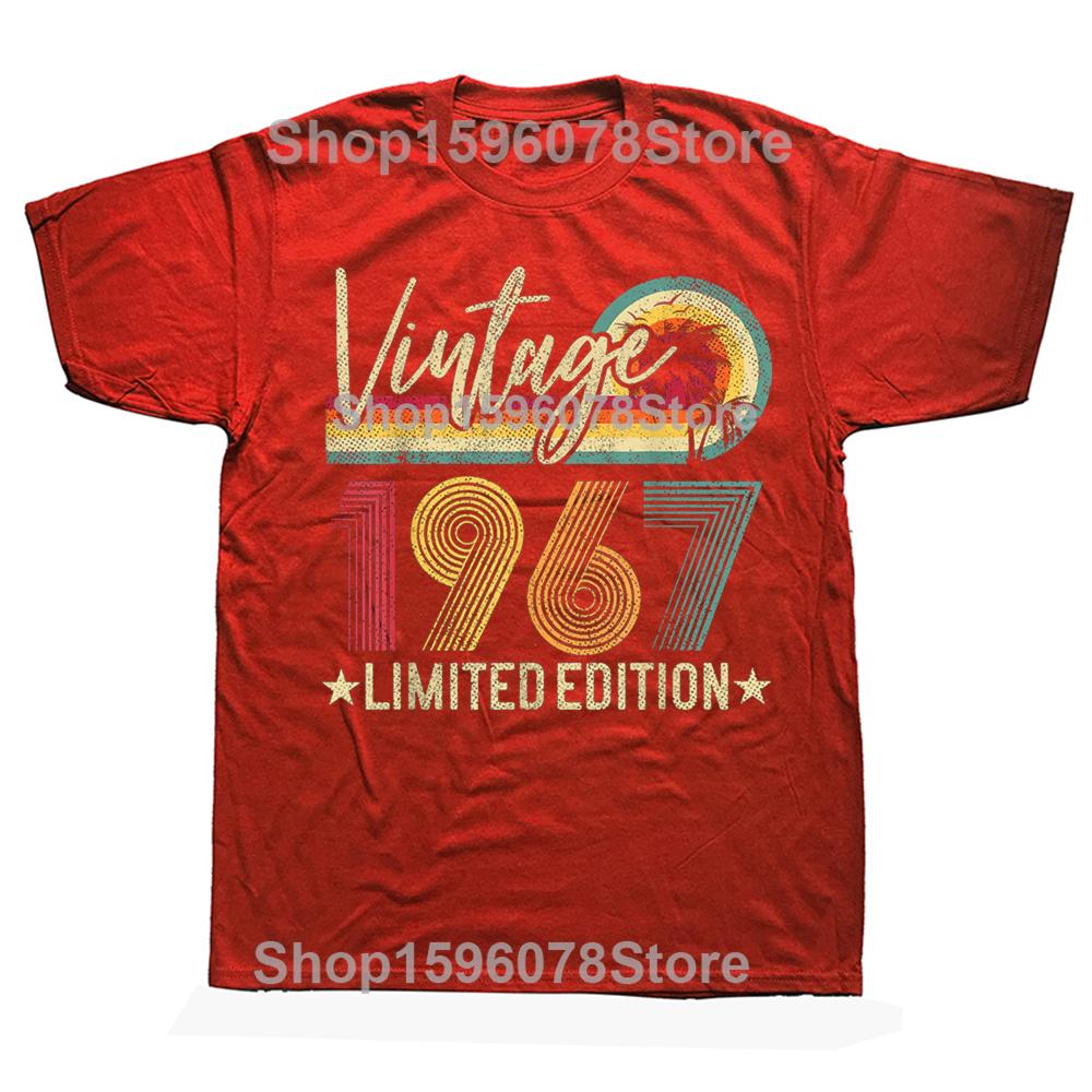

Vintage 1967 58th Birthday Gift 58 Years Old Limited Edition T Shirts Summer Streetwear Short Sleeve Birthday Gifts Tshirt S
