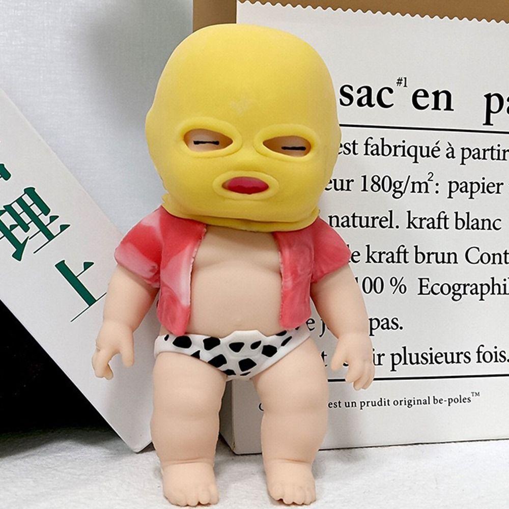Sensory Toy Cartoon Fidget Toy Silicone Pinch Decompression Toy Masked Doll Squeeze Toy  Funny Toys