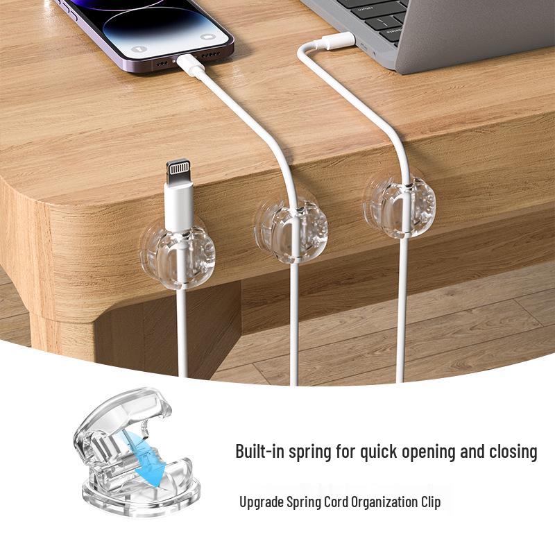 Desktop Cable Organizer & Storage Clip for Mobile Charging Cables
