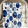 1pc Round Pattern Shower Curtain Modern Style Bathtub Partition Hanging Fabric Curtain with Interesting Blue And White Bubble