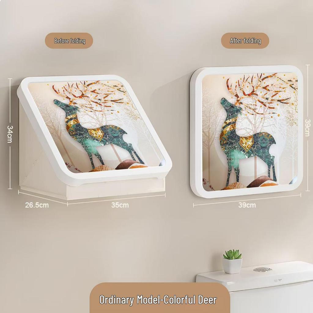 Wall-Mounted Bathroom Storage Box, No-Drill Installation