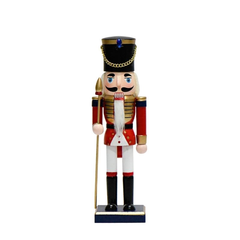 

Intricately Carve Wood Soldier Doll Christmas Soldier Toy Festival Christmas Mini Soldier Decorations Fine Craft