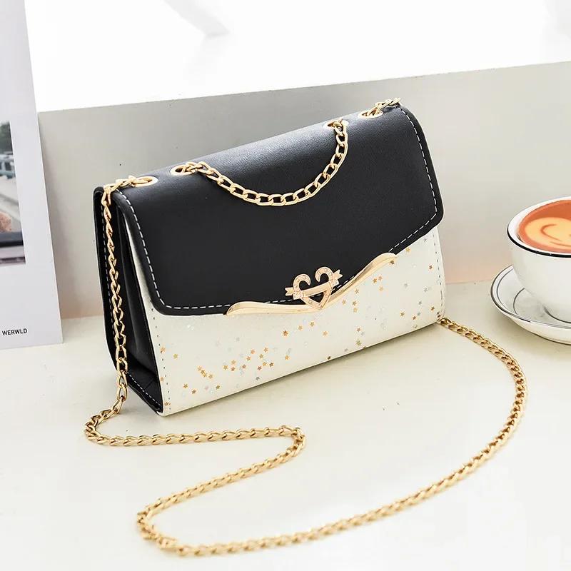 Ladies Fashion Crossbody Small Square Bag Girls Shoulder Bag Feminine Cross Square Tassel Pendant Sequins Embellished