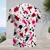 Mens Plus Size Round Neck Raglan Short Sleeve T Shirt Abstract Printed Multicolor