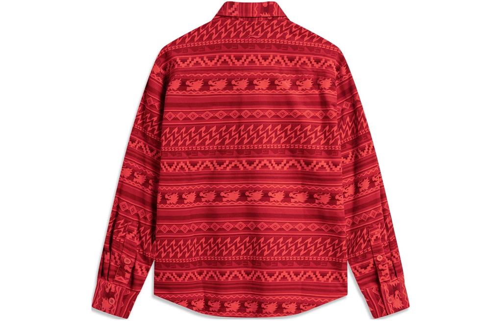 Li Ning Rijin Doujin Collection Shirt Men's Vermilion All Over Print ASHU001-6