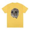 Funny Sad Hamster Meme Cry BiG Eye Cute Mouse  T Shirt Men Women Casual Short Sleeve T-shirts Tops 100% Cotton Oversized T-shirt