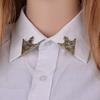Stylish Alloy Brooch Hollow Pattern Collar Angle Palace Retro Triangle Shirts Collar Pins Women Men Jewelry