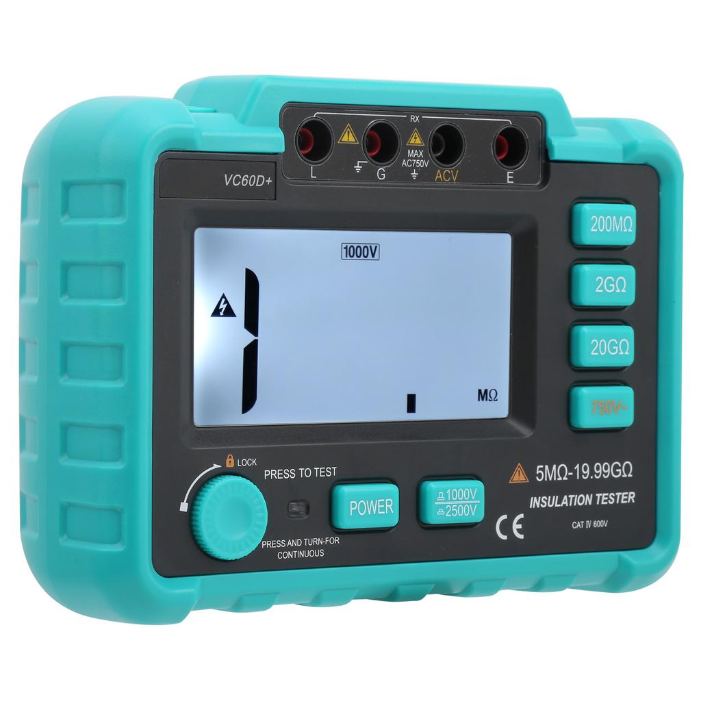 VC60D+ 0.519.99G Ohm  Digital Insulation Resistance Tester MegOhm Meter Electrician Tools