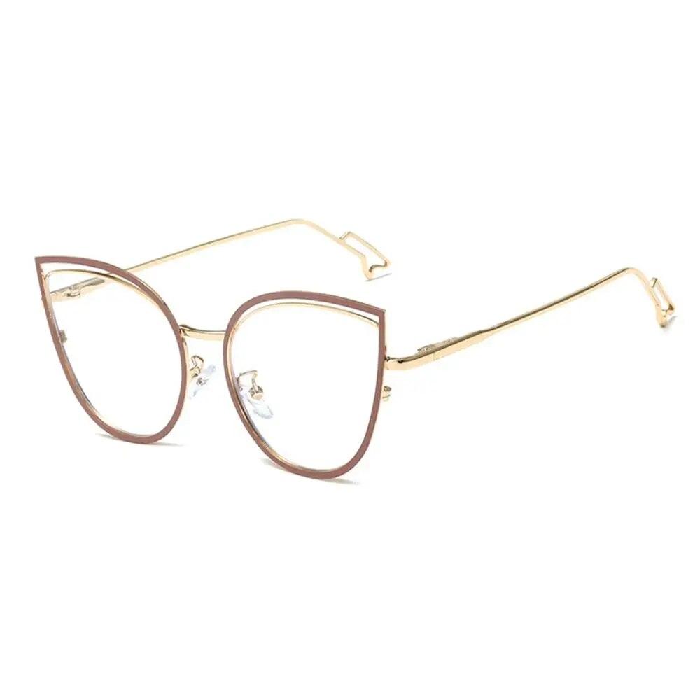 Cat Eye Anti-Blue Light Glasses Women Men Oversized Optical Frame Eye Protection Ultra Light Eyeglasses Office Computer Goggles