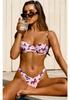 Bikini Push-Up pour Femme avec Support Soutien-Gorge, Imprimé Papillon 2021