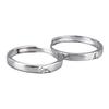 1 Pair of 925 Sterling Silver Ring Engagement Wedding Marriage Couple Rings Valentine Day Gift Adjustable Open Type